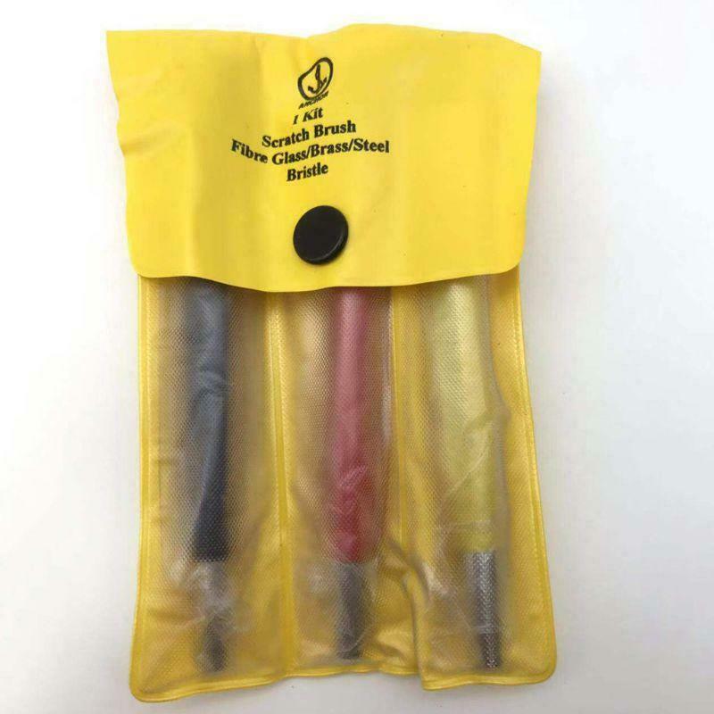 3pcs/set Fiberglass Brass Steel Scratch Brush Pen Polish Watch Rust Dirt Remover
