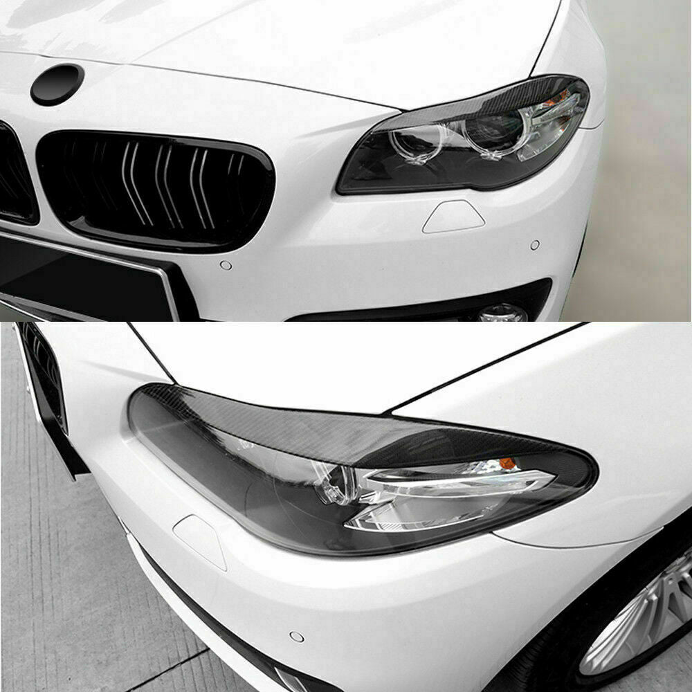 Carbon Fiber Eyelid Cover Trim Headlight for BMW F10 5 2013-2018 Car Styling