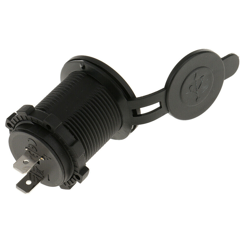 1XMotorcycle Car DC12V 4.2A Waterproof Dual USB Ports Charging Socket Outlet