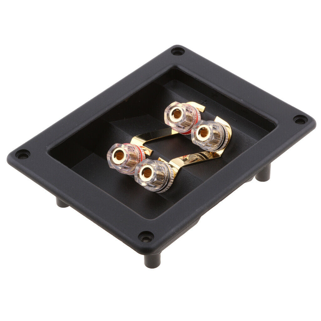 2X Double Speaker Subwoofer Box Square Box Twin Dual Terminal Binding Post