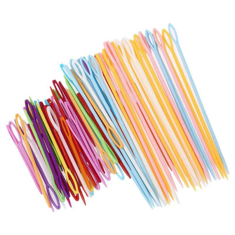 90 Pcs/Set 9cm/7cm/15cm Plastic Sewing Needles Crochet Hook DIY Sweater Weaving