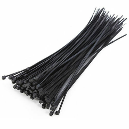 100pcs  2.5x200mm  INDUSTRIAL BLACK WIRE CABLE ZIP UV NYLON TIE WRAPS