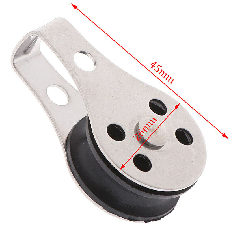 2PCS Stainless Steel 316 Pulley 45mm Rope Marine Hardware For Kayak Canoe N.DD