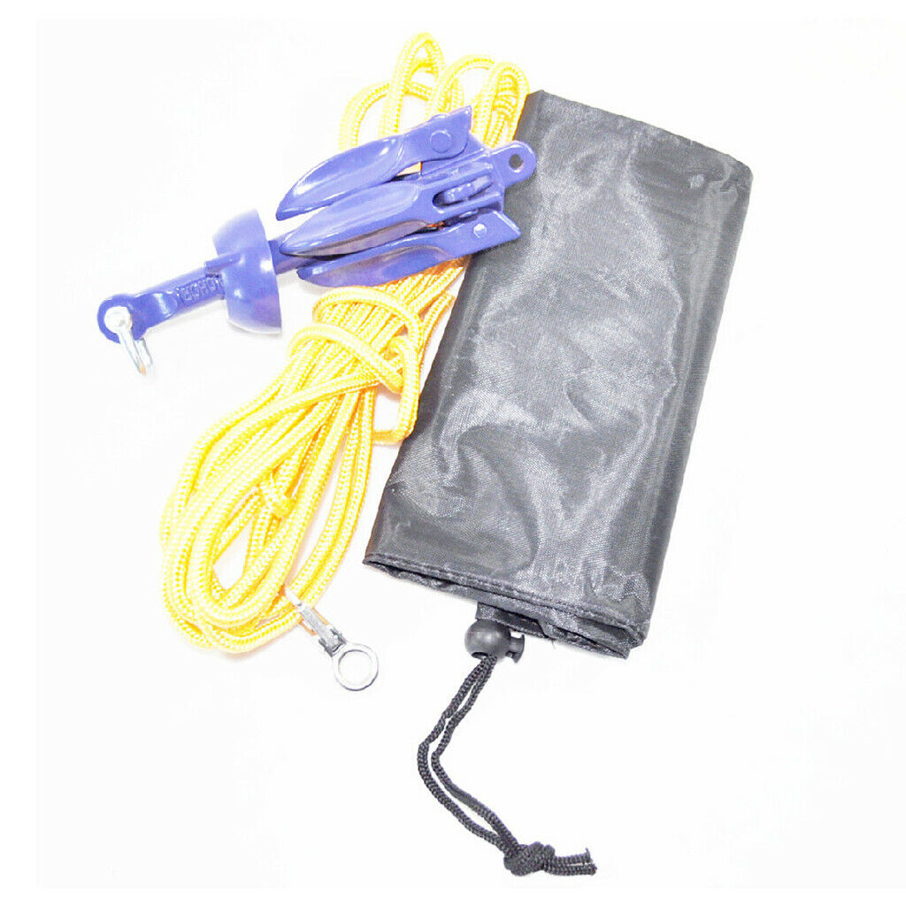 Portable Kayak Anchor with Marine Rope, Storage Bag, Portable Folding Anchor Kit