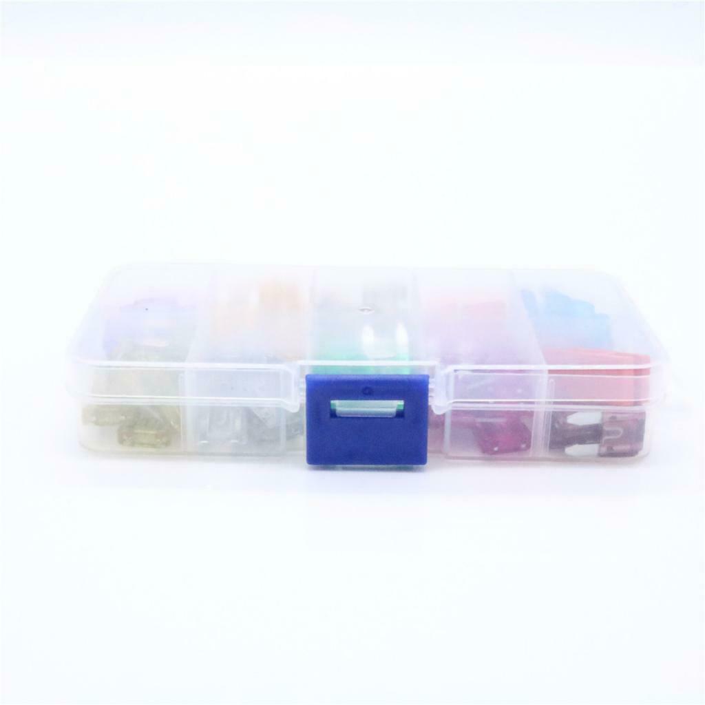 100 Pieces Automotive Car Motorcycle 3A-40A Mini Blade Fuses Kit With Puller
