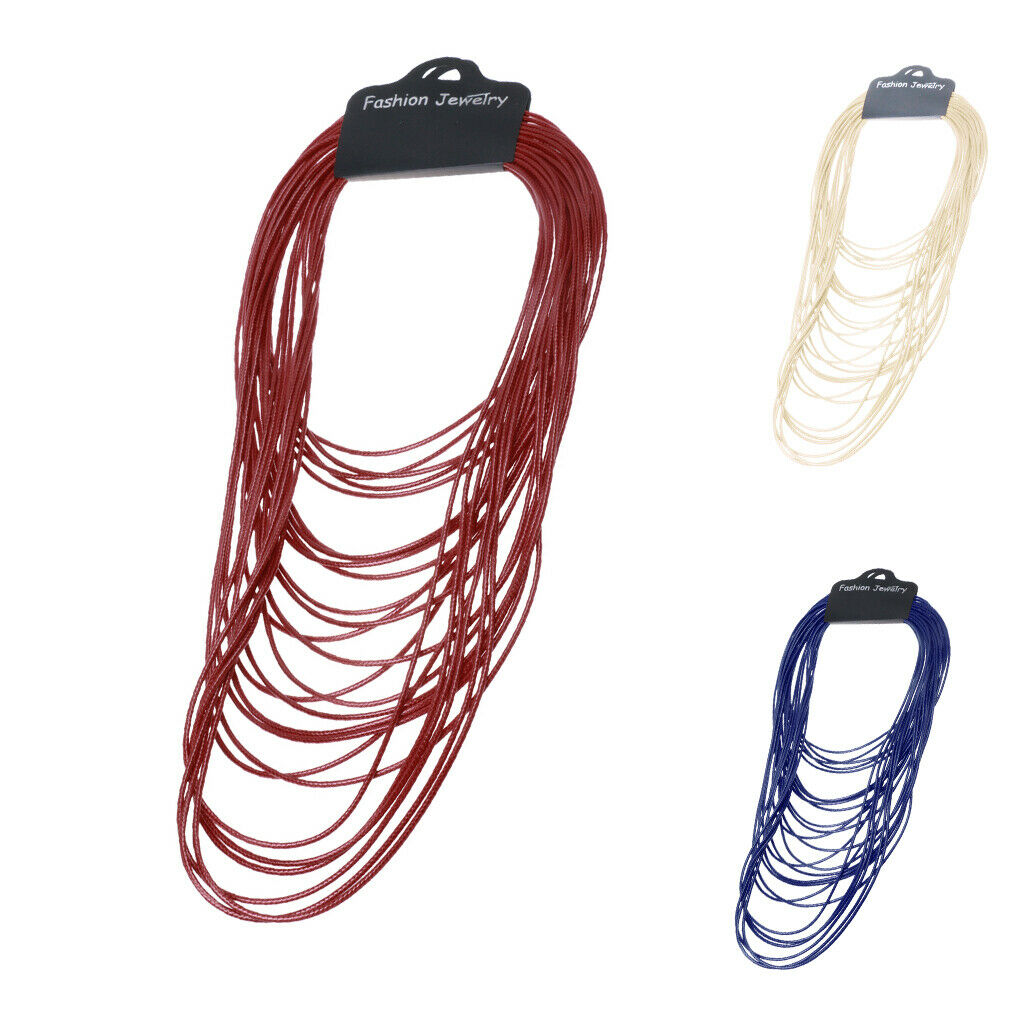 Unique Multilayer Tassel Leather Statement Necklace Bib Women Accessory Red
