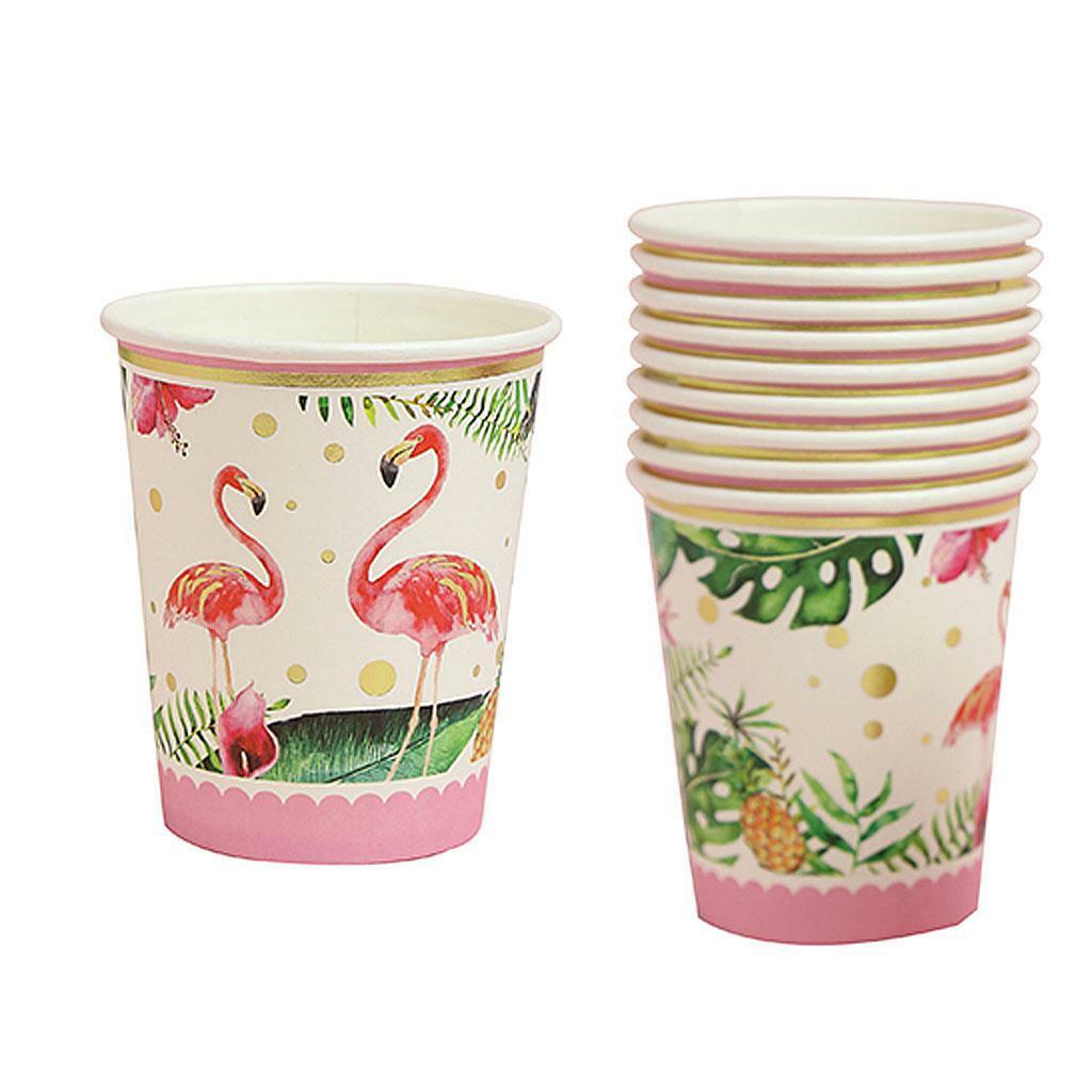 10pcs Tropical Flamingo Paper Disposable Cups Baby Shower Party Table Decor