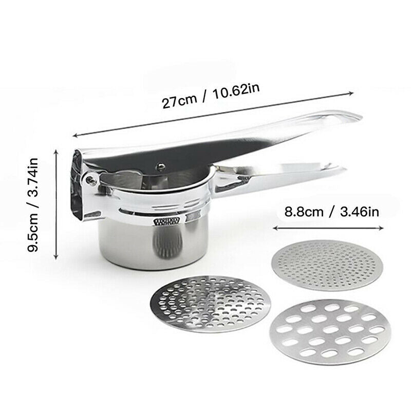 Stainless Steel Potato Ricer Masher Fruit Juicer Masher Strainer Garlic  CRAUDD