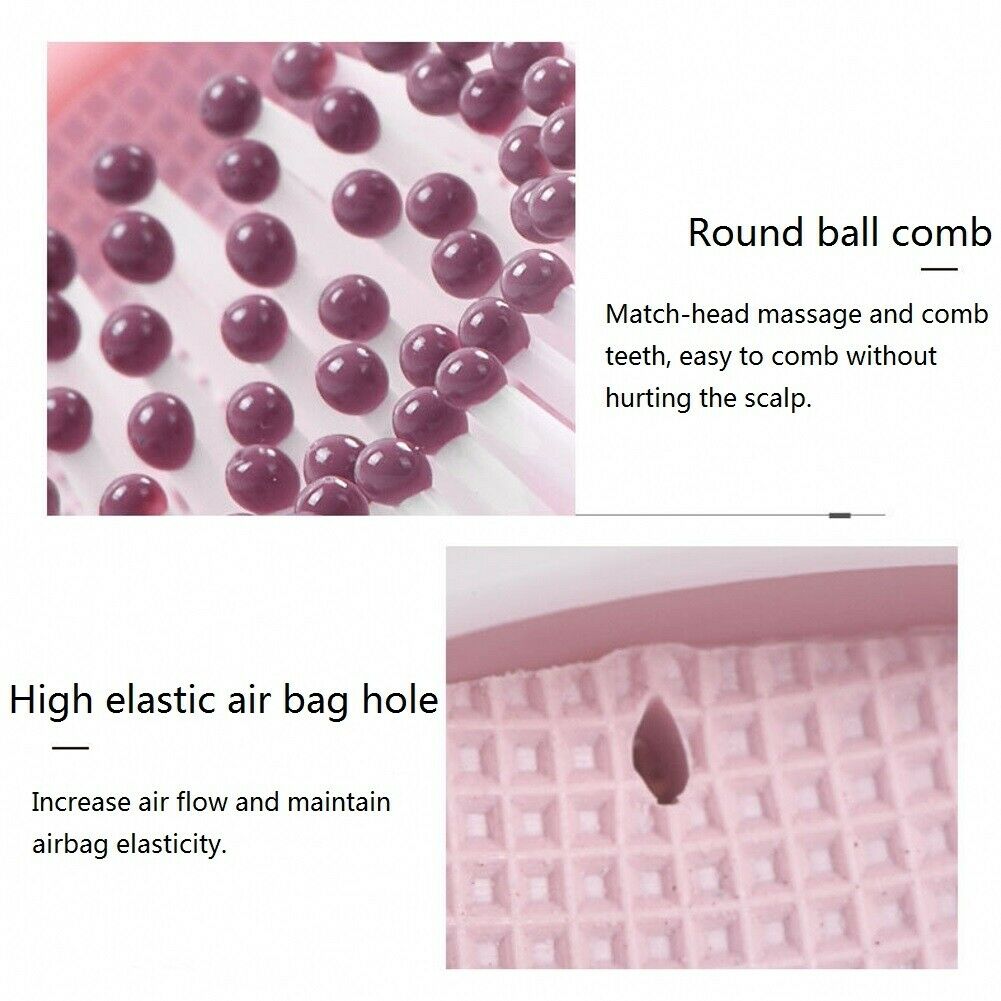 1Pcs Portable Round Mirror Hair Comb Hair Brush Pink Mini Airbag  Hair Brush