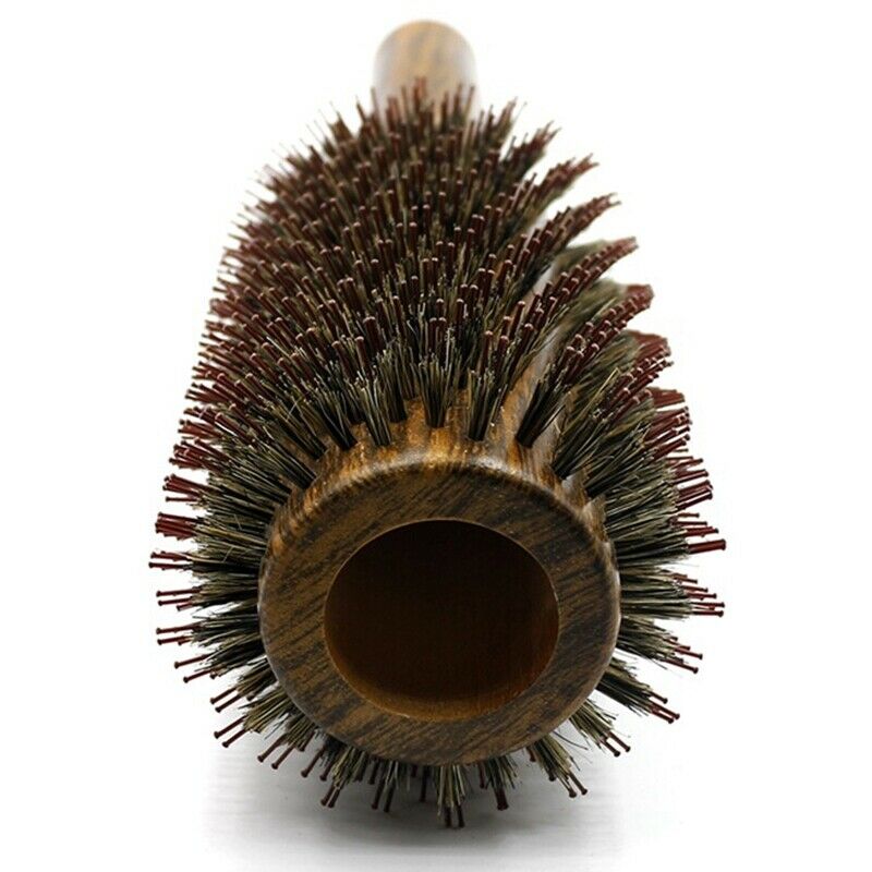 Wild Boar Bristle Wooden Round Brush Long Hair Styling Comb Curly and StraigZ3P2
