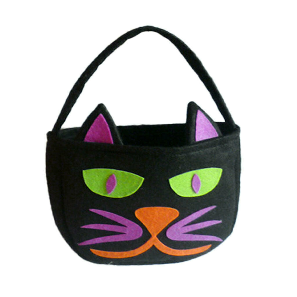 Halloween Party Trick or Treat Black Cat Bag Kids Gift Loot Candy Cello