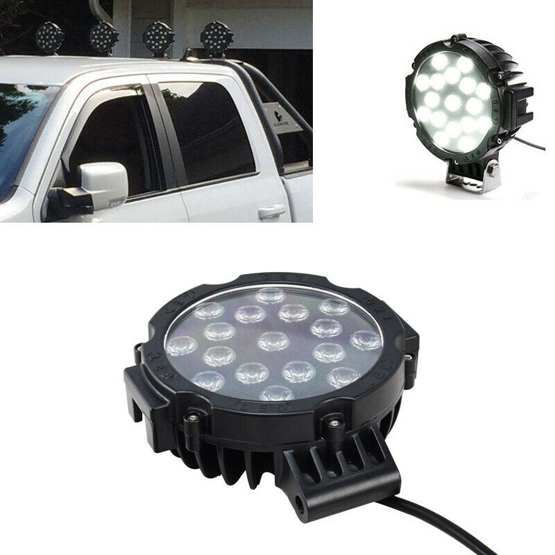1x 7" 51W Round Off Road Led Spot Work Light For Jeep Truck Bumper Driving Black