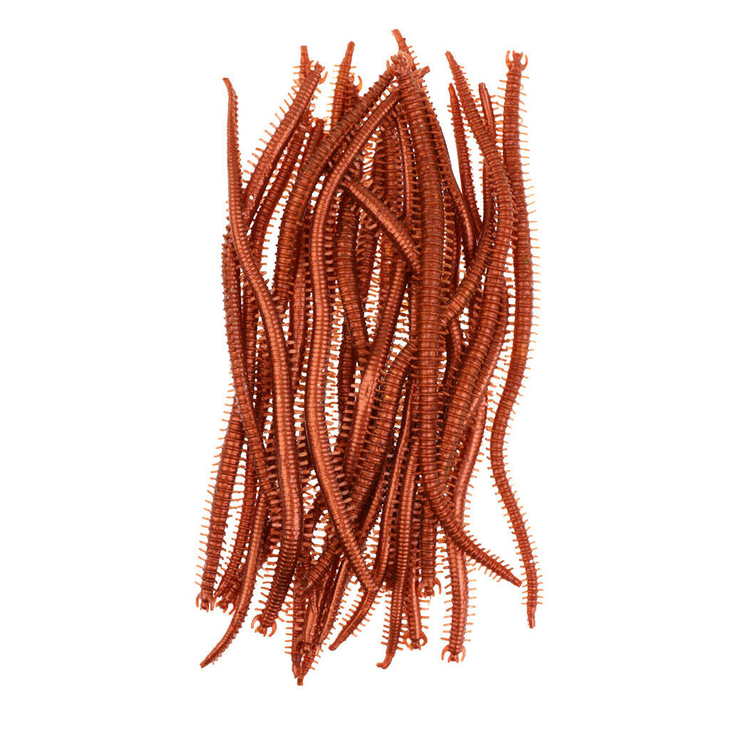 20pcs Bionic Earthworm Fishing Lure Bait Soft Fishy Smell Baits Clamworm