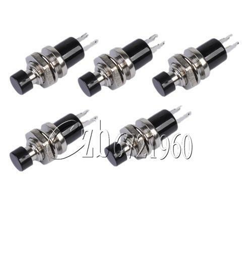 10PCS Black PBS-110 ON/OFF Push button Mini Lockless Momentary Switch