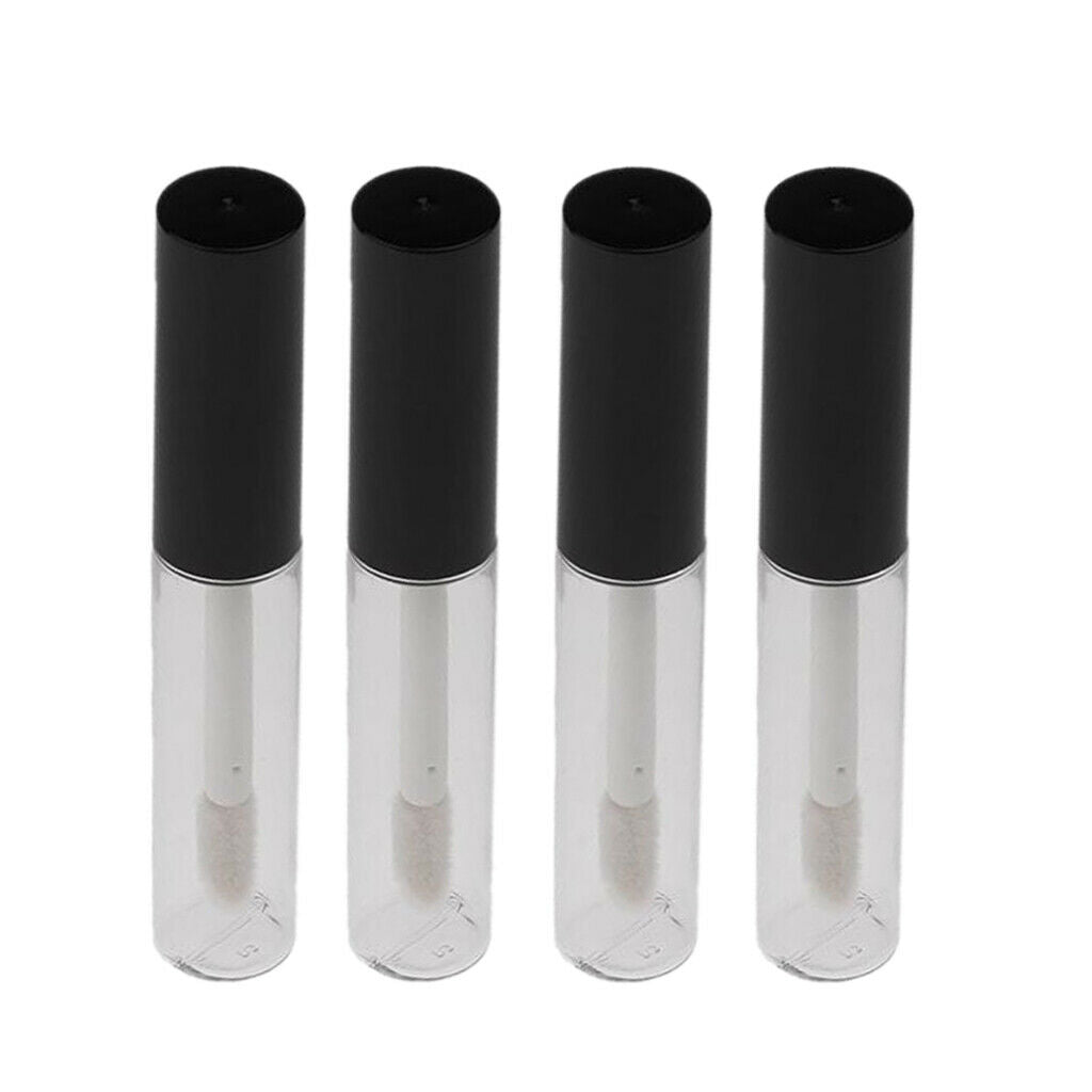 4Piece 4ml Clear Travel Empty Lipstick Lip Oil Vails Lip Gloss Tubes Bottles