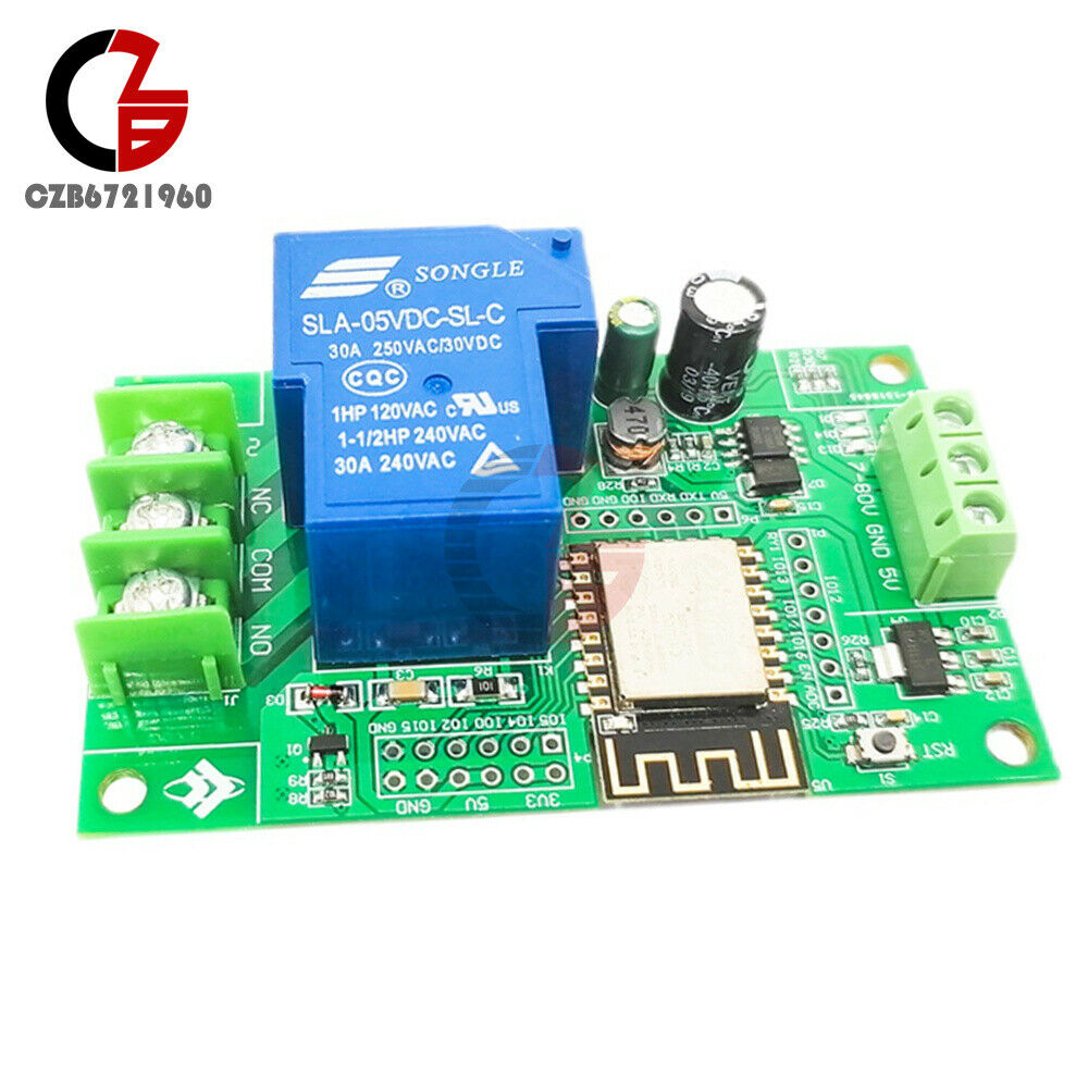 ESP8266 5V 7- 80V 30A WIFI 1/2 Channels Relay Module ESP-12F Development Board