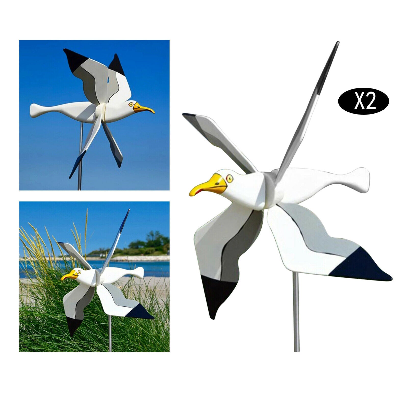 Lovely Durable Whirligig Seagull Windmill Wind Spinner Toys For Garden