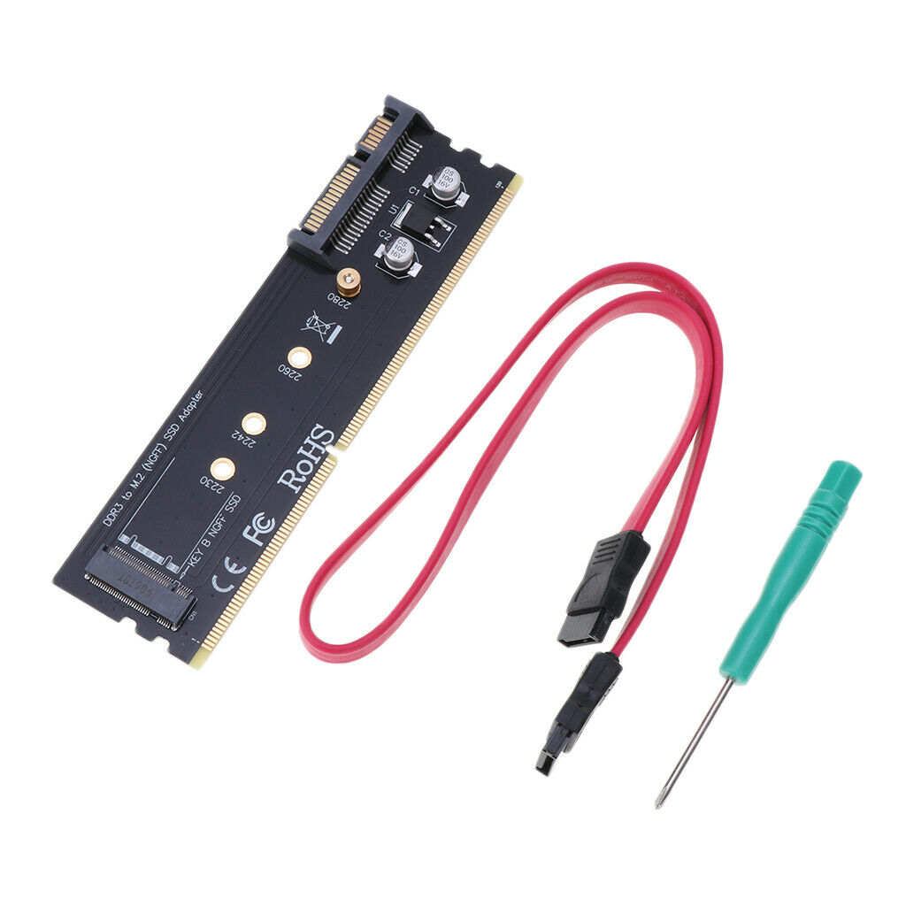DDR3 240 Pin to KEY B M.2 NGFF SSD SSD Adapter Card Expansion Card with SATA