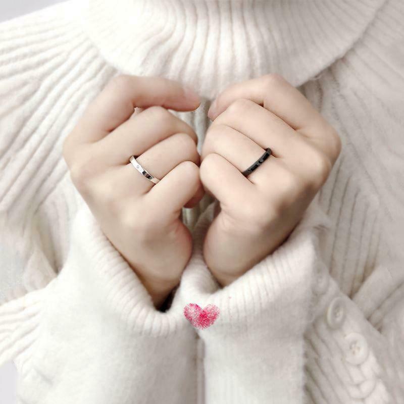 2 Pcs Sun Moon Matching Couple Friendship Lover Open Adjustable Rings Bands Set