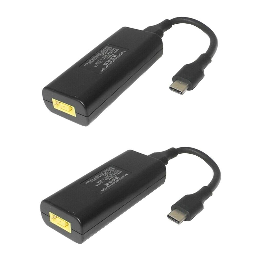 2x USB Female to USB Type C Jack Connector for Asus Laptop Charger 65W