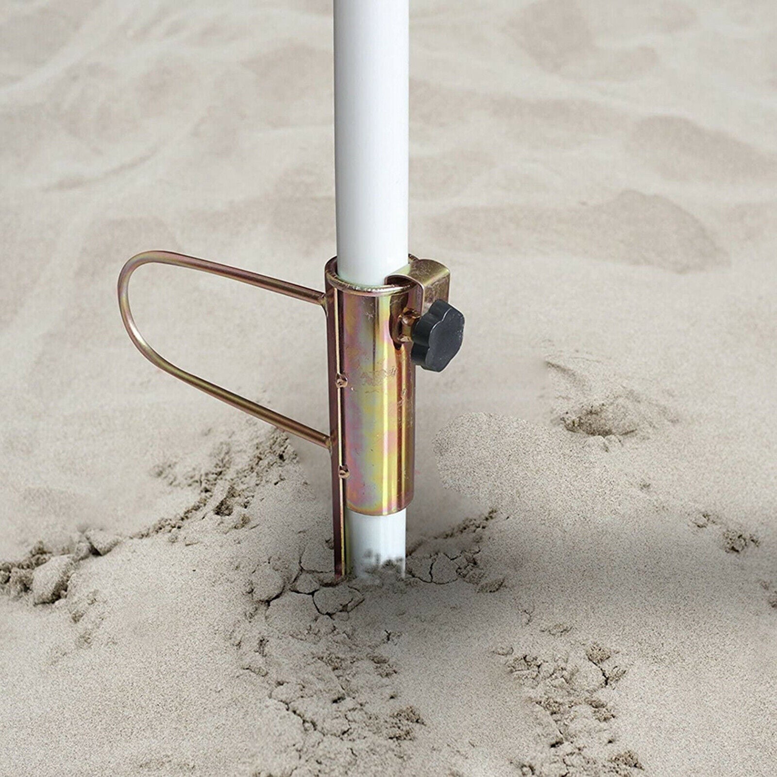 Metal Umbrella Base Holder Parasol Ground Spike Garden Peg Anchor Metal