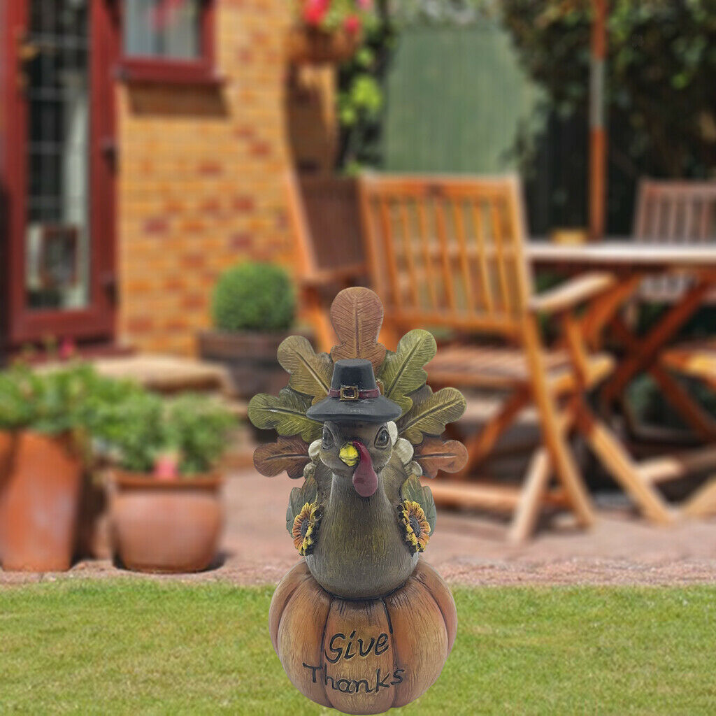 Thanksgiving Pumpkin Turkey Statue Collectible Autumn Fall Porch Home Decor