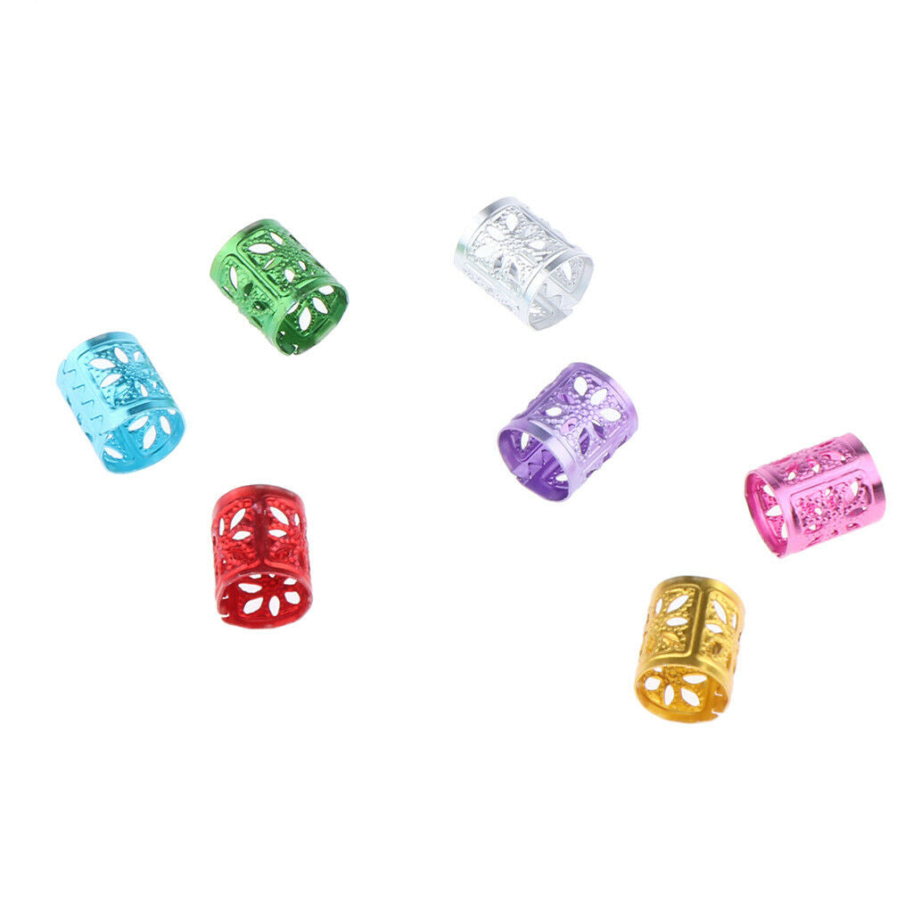 100pcs Dreadlock Hair Beads Pins Rings Cuff Clip Hair Decor