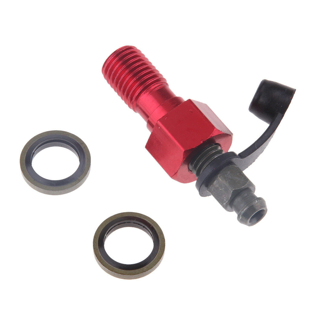 Red Brake Caliper 10mm M10 x 1.25mm Banjo Bolt Bleed Nipple for Suzuki