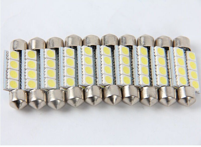 10X 5050 41mm 8SMD Car Interior Dome Festoon LED Light Bulbs Lamp DC12VBDAU
