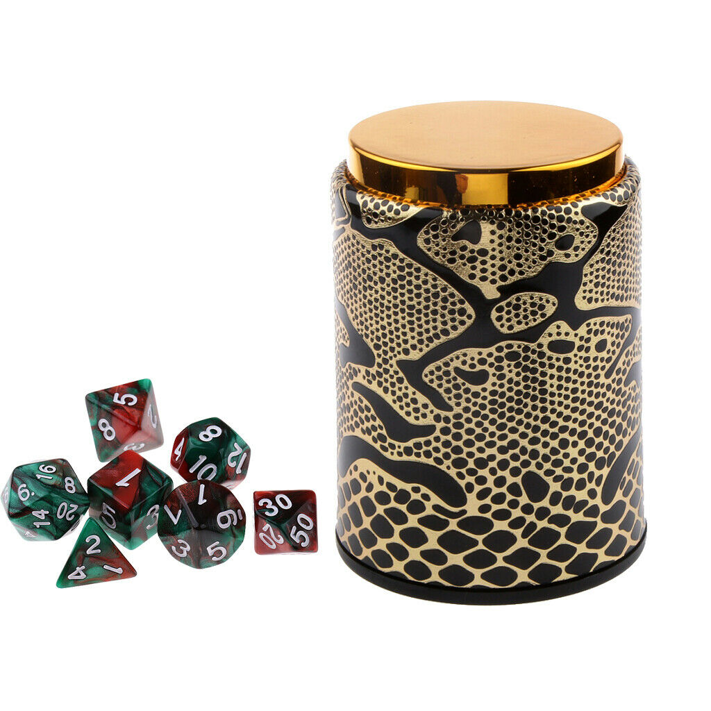 7x Aryl Polyhedral Dice for  MDN Accessory + Cup