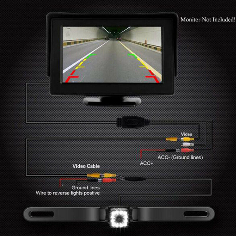 Waterproof 170° HD Car RearView Reverse Backup Camera License Plate Night wHSJC