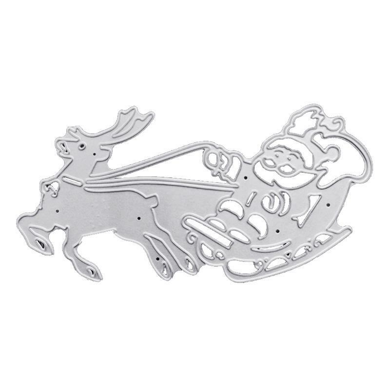 Christmas Santa Sleigh Elk Metal Cutting Dies Stencil DIY Scrapbook Album Paper