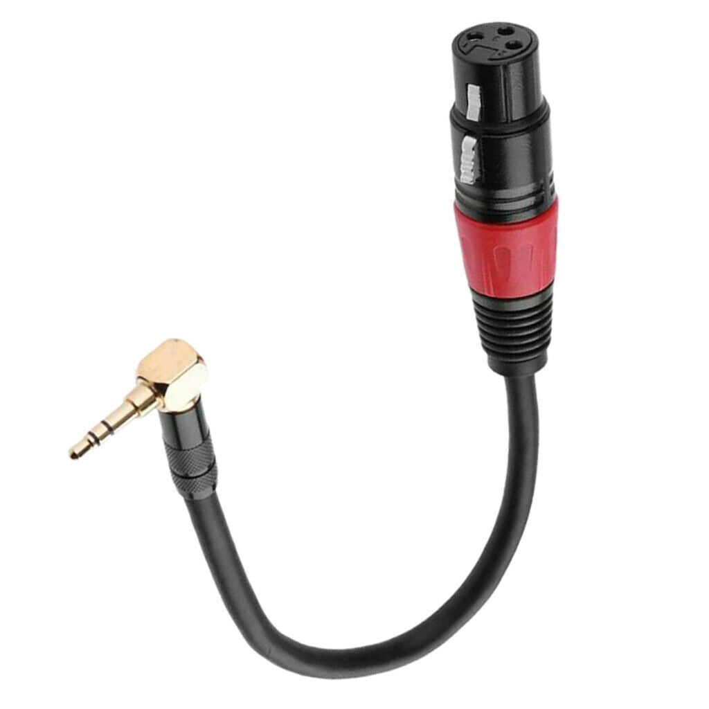 90Degree 3.5mm TRS Male Stereo To XLR 3pin Female Jack Cable 7.87" Connector