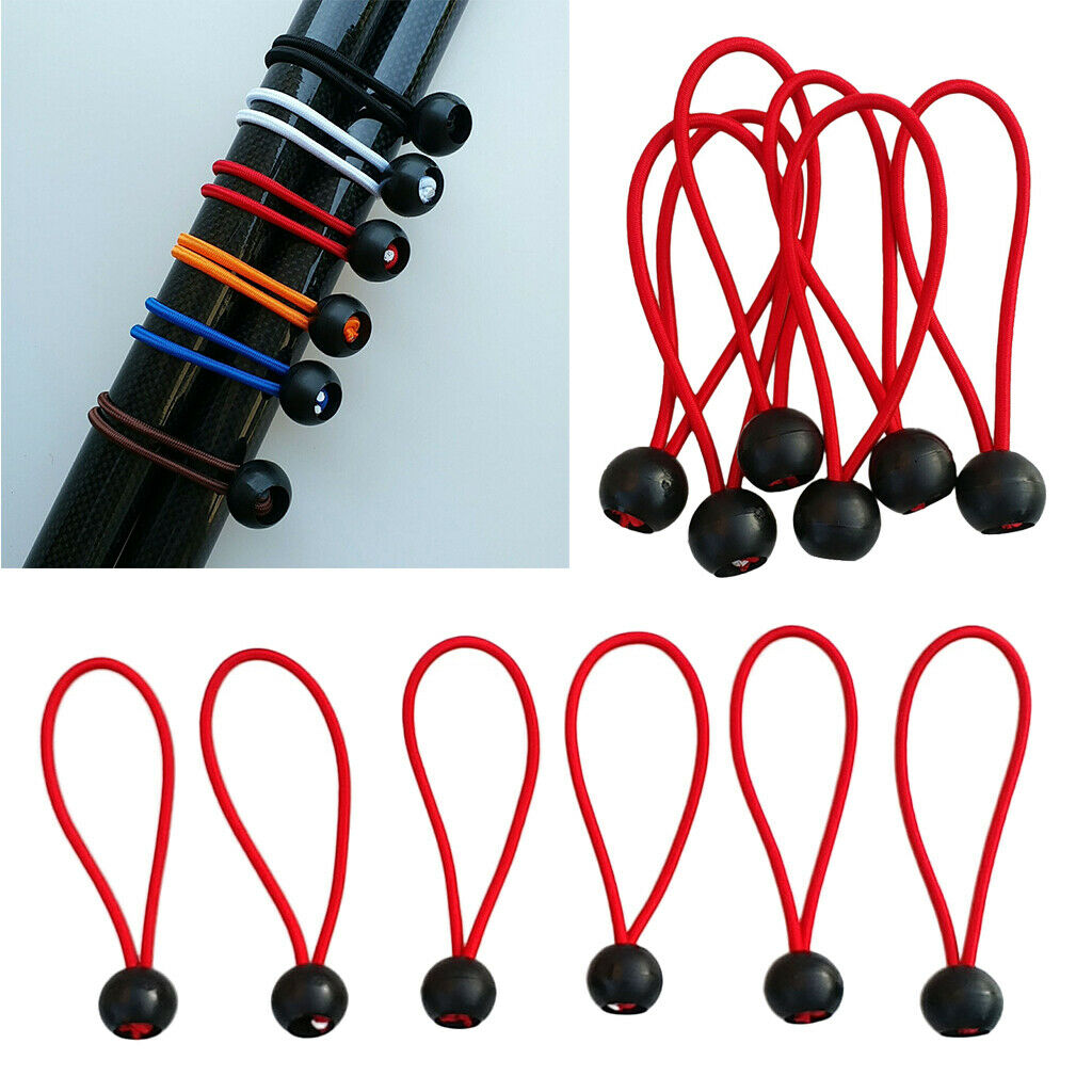 12pcs Ball Bungee 6 Inch Tie Down Cord with 22mm Ball, for Camping Tent Canopies