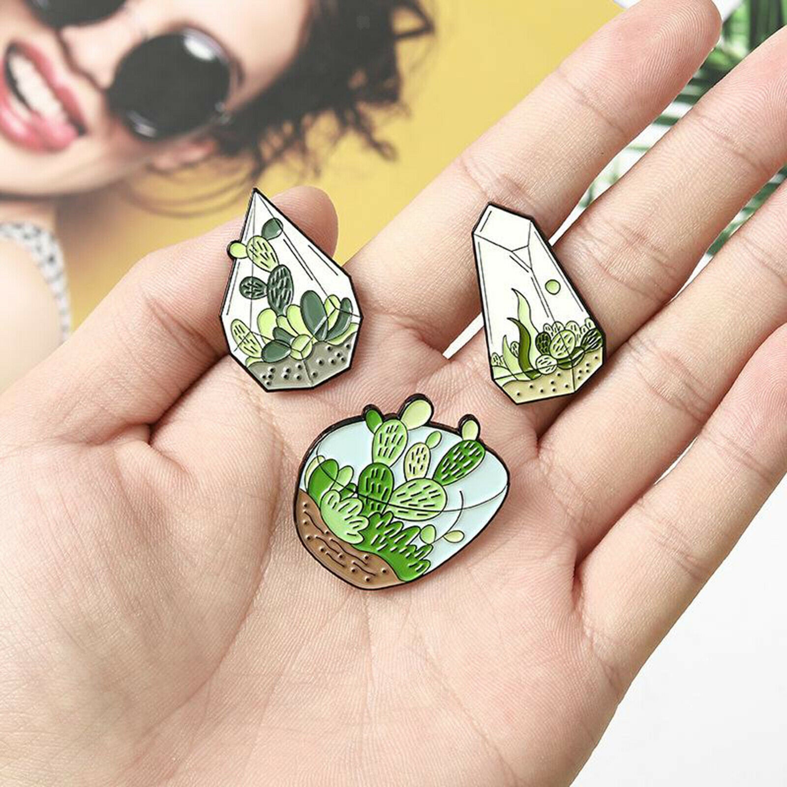 5pcs/set Novelty Brooch Pins Sweater Shawl Shirts Dresses Plant Potted Type