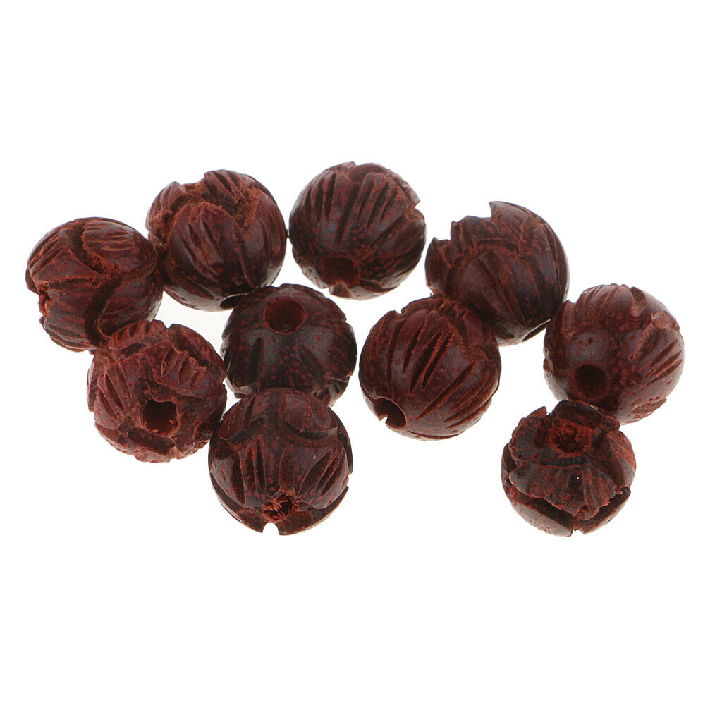 6mm Sandalwood Carved Lotus Wood Mala Beads Bracelet DIY Jewellry Findings