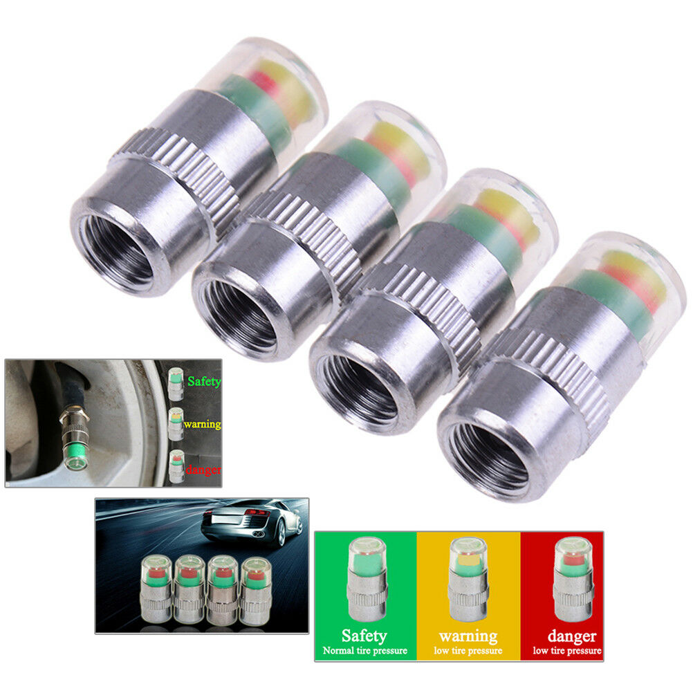 4X detecting pressure indicator tire monitor car alarm visible caps .l8