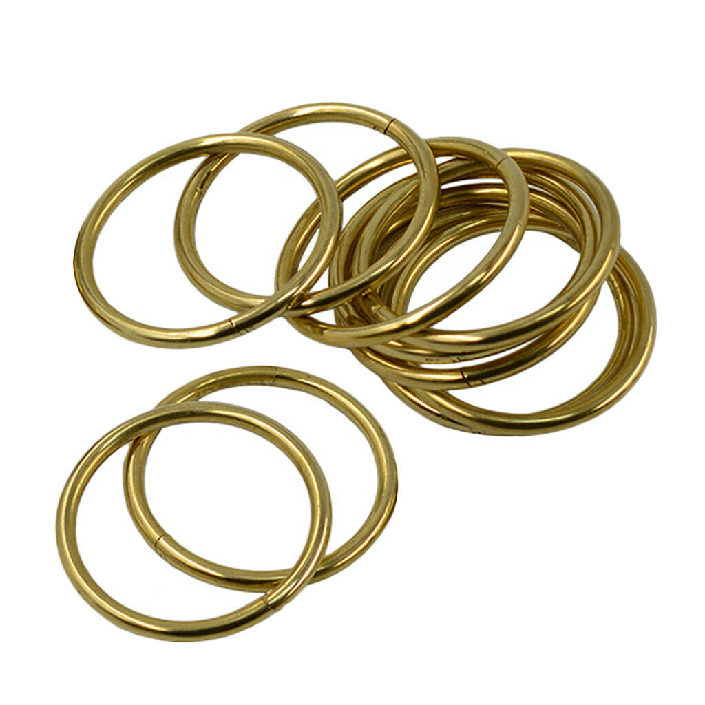 10pcs 40mm Brass Round Auto Lock Snap Clip DIY Key Rings
