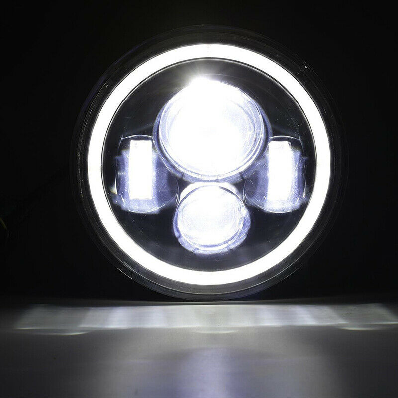 1X 7Inch Round 75W LED Headlights Hi/Lo For Motorcycle 97-18 JK TJ LJ Wrangle>BD