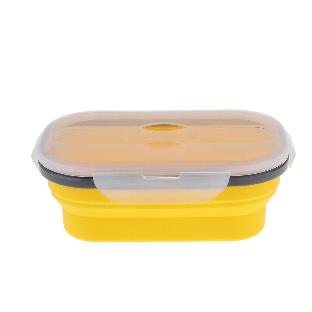 Collapsible Camping Bowl 850ml Outdoor Silicone Hiking Travel Bowl Yellow