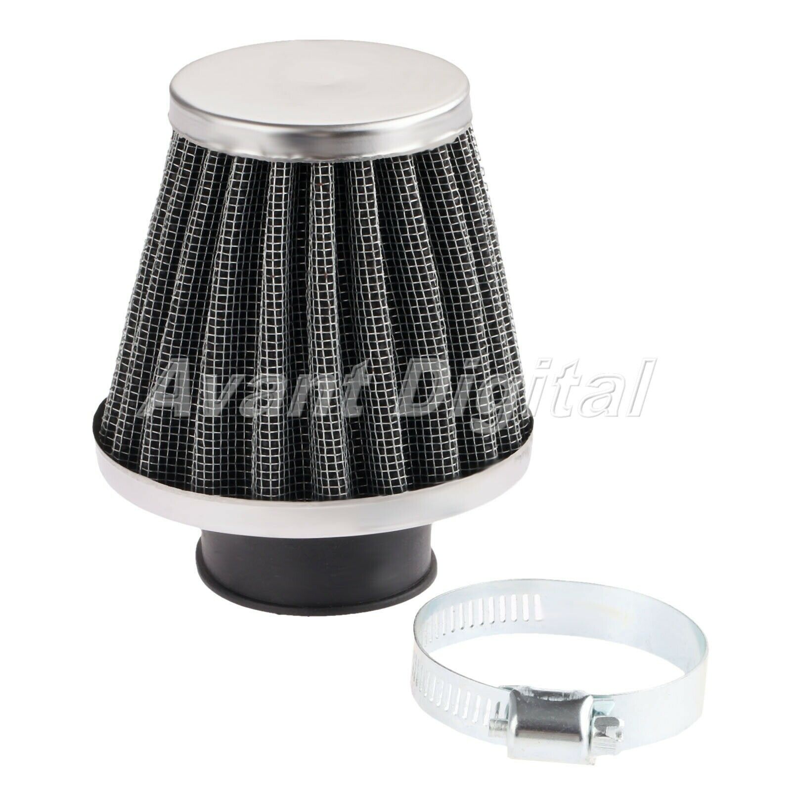 Motorcycle Motorbike 35mm Double Layer Steel Filter Gauze Clamp-on Air Filter