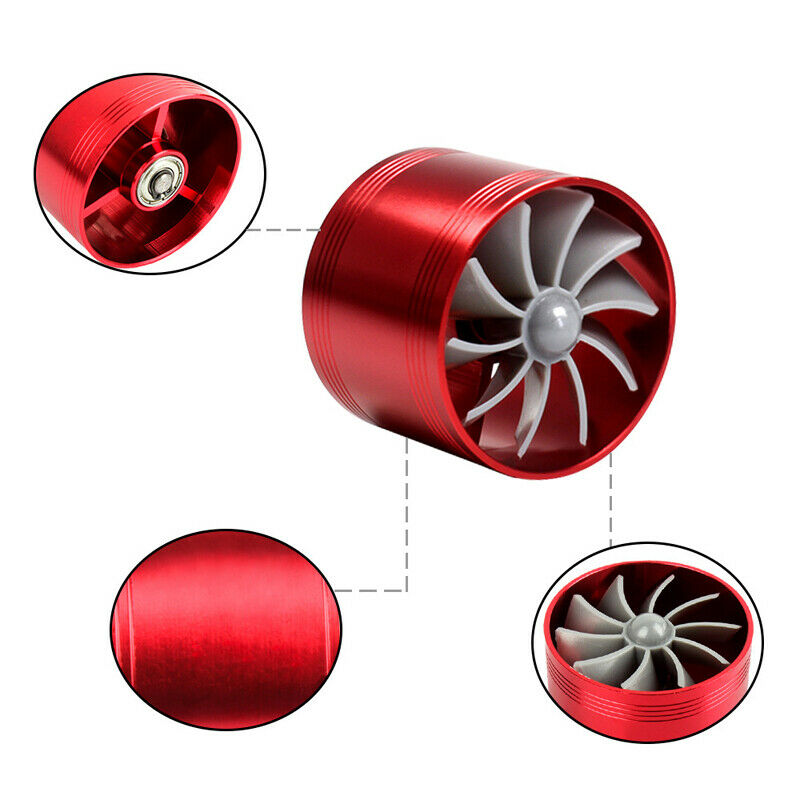 Air Intake Turbonator Single Fan Gas Fuel Saver Turbo Supercharger 2.5" ~ 2.9"