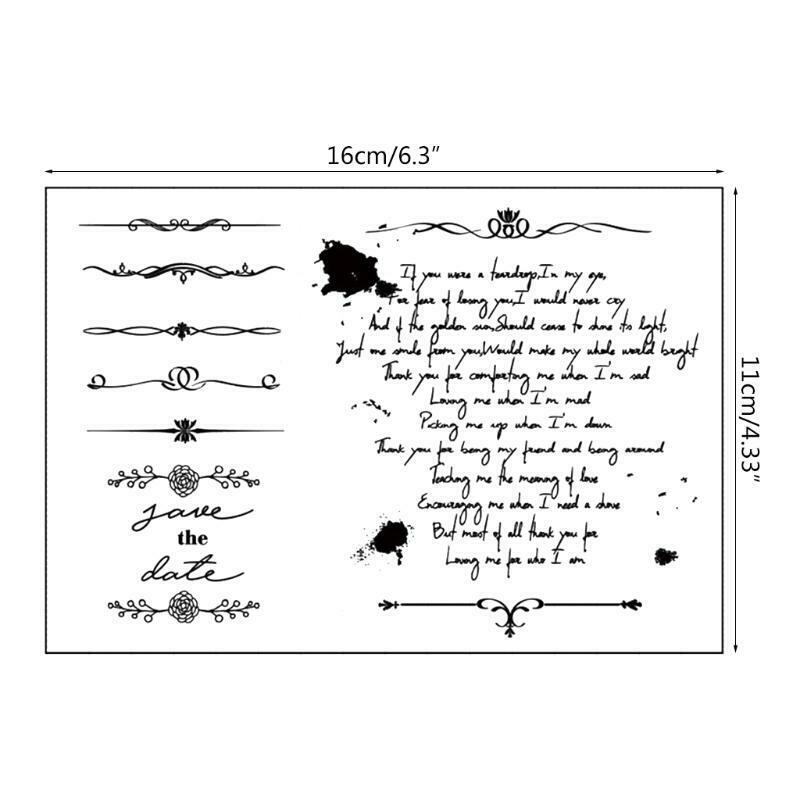 Love Poems Silicone Clear Seal Stamp DIY Scrapbooking Emboss Photo Album Decor