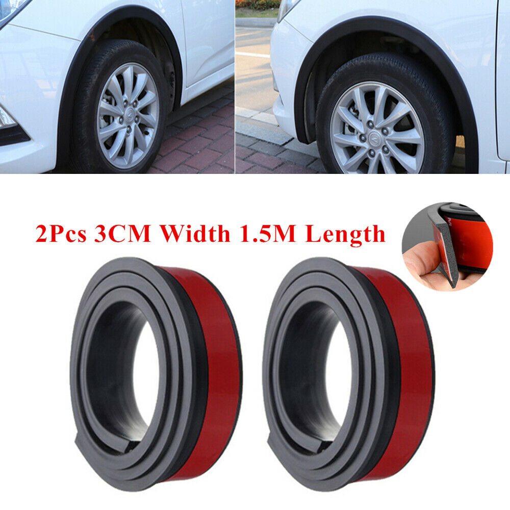 59''*1.2'' Car Wheel Eyebrow Extension Protector Arch Extenders Black Universal