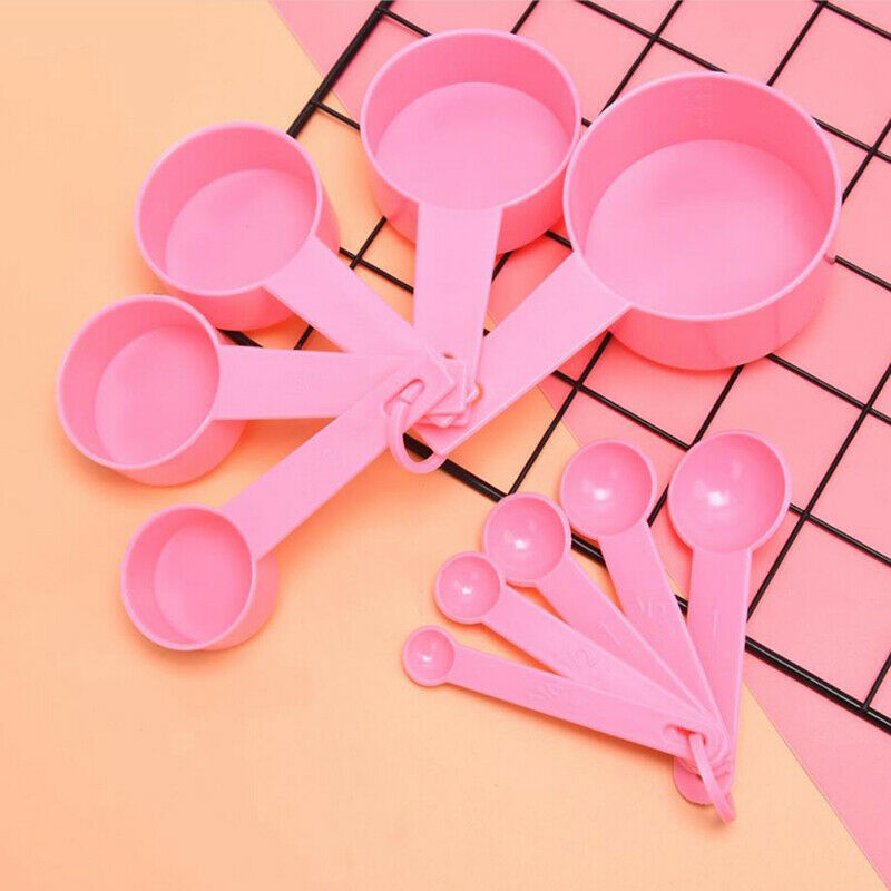10Pcs Pink Measuring Spoons Cups Kitchen Baking Cooking Measuring Tool Scoop  IA