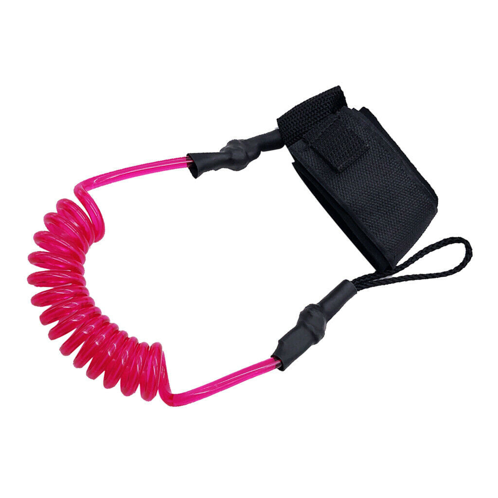 Paddle Safety Rod Elastic Leash Boats Raft Stretch Rope Rose Red