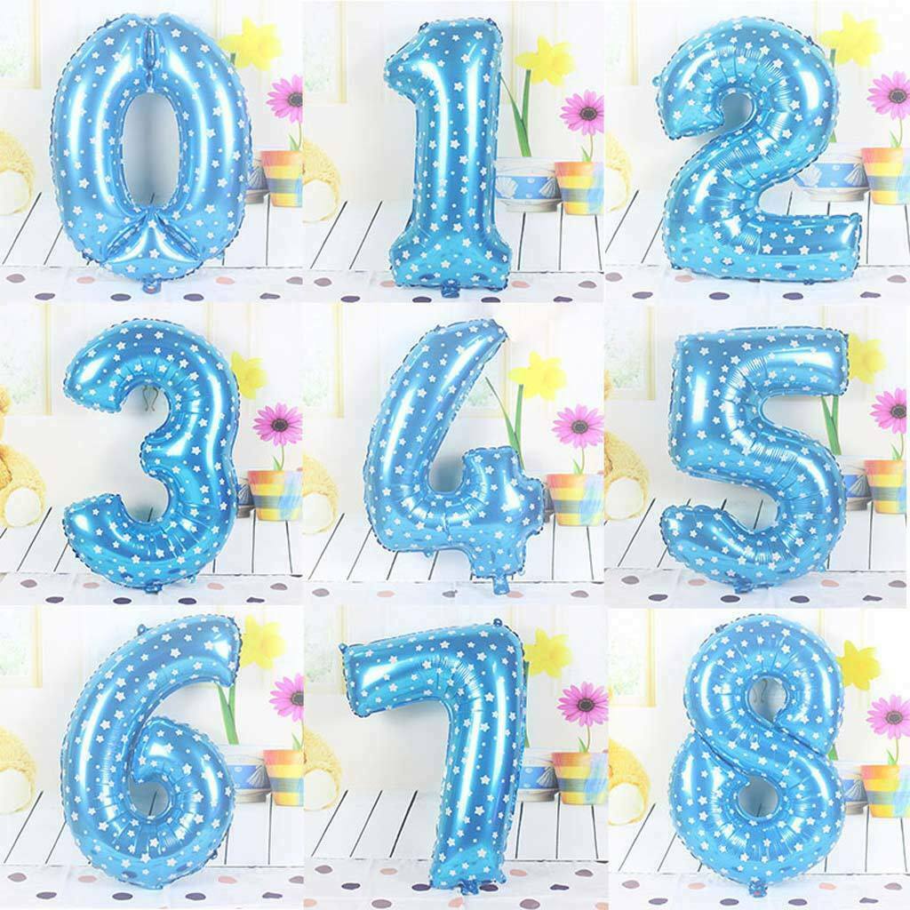 All Numbers Star Foil Balloons Birthday Anniversary Party Decor Number 0