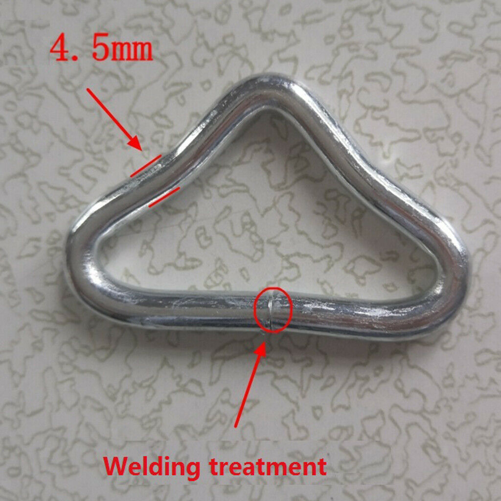10x Steel Triangle V Rings Buckle Loop Ring V-rings for Trampoline Mat Fix Bags