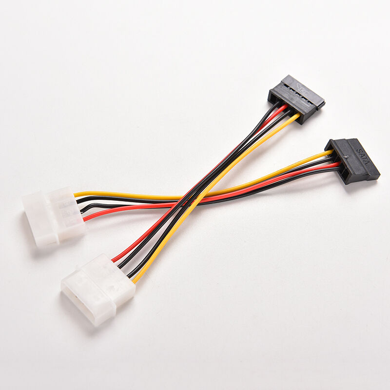 2X 4-Pin IDE Molex to 15-Pin Serial ATA SATA Hard Drive Power Adapter Cabl.l8