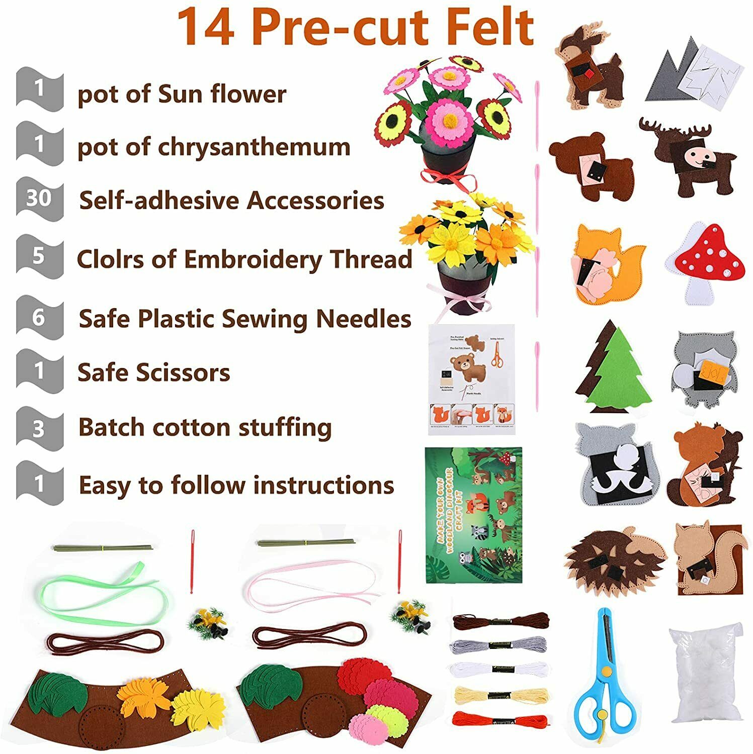 Children's sewing kit, felt craft kit, felt sewing kit craft and sewing